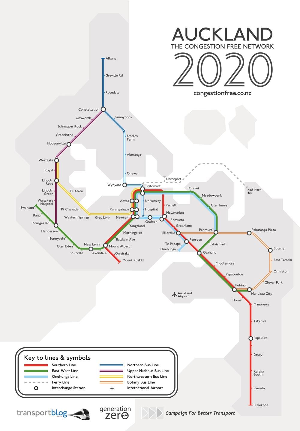 tåg karta Auckland