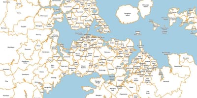Karta över Auckland förorter